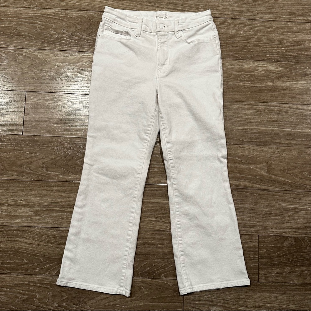 Good American Good Legs Crop Mini Boot White jeans size 6 / 28